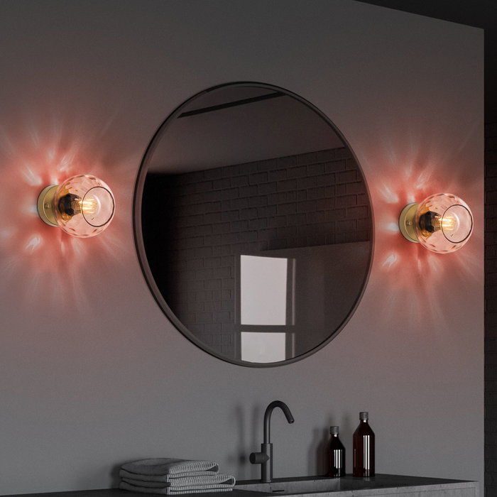 Opviq Lámpara de Pared Rosa y Dorado
